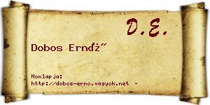 Dobos Ernő névjegykártya