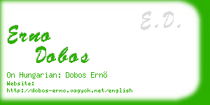 erno dobos business card