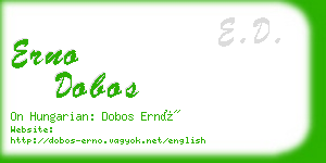 erno dobos business card